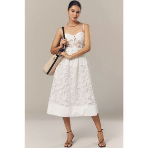 Anthropologie En Saison Marisol Lace Bustier Belted Midi Dress $210